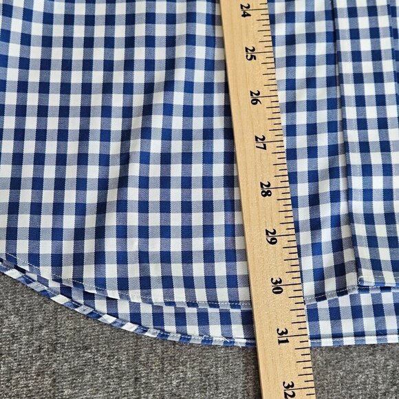 Charles Tyrwhitt Shirt Mens 15.5 Plaid Non Iron Slim Fit French Cuff LS Buttons - Picture 6 of 15